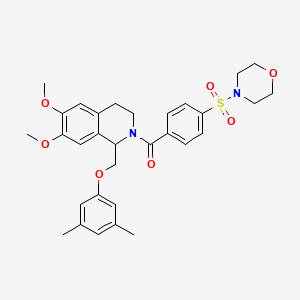 molecular formula C31H36N2O7S B11215041 (1-((3,5-dimethylphenoxy)methyl)-6,7-dimethoxy-3,4-dihydroisoquinolin-2(1H)-yl)(4-(morpholinosulfonyl)phenyl)methanone 