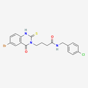 molecular formula C19H17BrClN3O2S B11215085 4-(6-bromo-4-oxo-2-sulfanylidene-1H-quinazolin-3-yl)-N-[(4-chlorophenyl)methyl]butanamide 