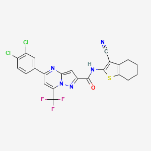 N-(3-cyano-4,5,6,7-tetrahydro-1-benzothiophen-2-yl)-5-(3,4-dichlorophenyl)-7-(trifluoromethyl)pyrazolo[1,5-a]pyrimidine-2-carboxamide