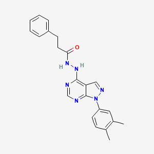 N'-[1-(3,4-dimethylphenyl)-1H-pyrazolo[3,4-d]pyrimidin-4-yl]-3-phenylpropanehydrazide