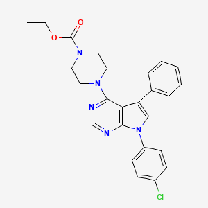 ethyl 4-[7-(4-chlorophenyl)-5-phenyl-7H-pyrrolo[2,3-d]pyrimidin-4-yl]piperazine-1-carboxylate