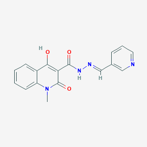 2-hydroxy-1-methyl-4-oxo-N'-[(E)-pyridin-3-ylmethylidene]-1,4-dihydroquinoline-3-carbohydrazide