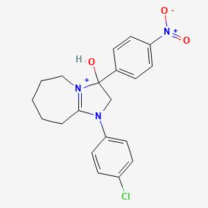 1-(4-chlorophenyl)-3-hydroxy-3-(4-nitrophenyl)-2,5,6,7,8,9-hexahydro-3H-imidazo[1,2-a]azepin-1-ium