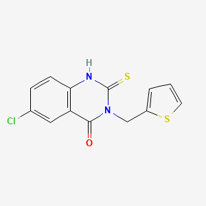 6-chloro-2-sulfanylidene-3-(thiophen-2-ylmethyl)-1H-quinazolin-4-one