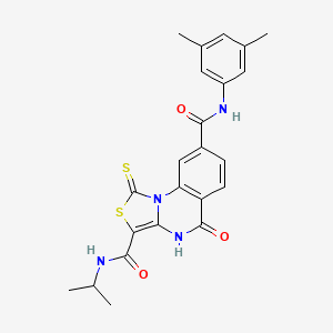 N~8~-(3,5-dimethylphenyl)-5-oxo-N~3~-(propan-2-yl)-1-thioxo-4,5-dihydro[1,3]thiazolo[3,4-a]quinazoline-3,8-dicarboxamide