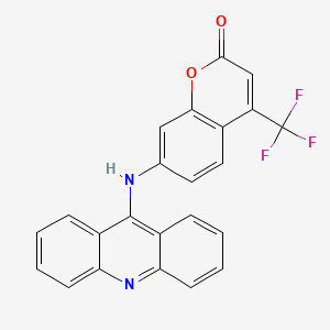 molecular formula C23H13F3N2O2 B11215142 7-(acridin-9-ylamino)-4-(trifluoromethyl)-2H-chromen-2-one 