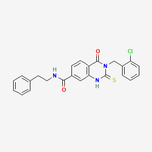 3-(2-chlorobenzyl)-4-oxo-N-phenethyl-2-thioxo-1,2,3,4-tetrahydroquinazoline-7-carboxamide