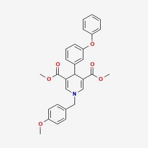 molecular formula C29H27NO6 B11215228 Dimethyl 1-(4-methoxybenzyl)-4-(3-phenoxyphenyl)-1,4-dihydropyridine-3,5-dicarboxylate 