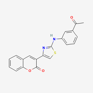 molecular formula C20H14N2O3S B11215236 3-[2-(3-Acetylanilino)-1,3-thiazol-4-yl]chromen-2-one 