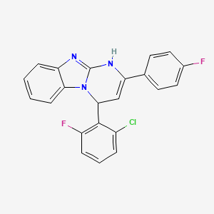 molecular formula C22H14ClF2N3 B11215249 4-(2-Chloro-6-fluorophenyl)-2-(4-fluorophenyl)-1,4-dihydropyrimido[1,2-a]benzimidazole 