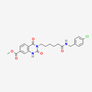 molecular formula C23H24ClN3O5 B11215262 methyl 3-[6-[(4-chlorophenyl)methylamino]-6-oxohexyl]-2,4-dioxo-1H-quinazoline-7-carboxylate 