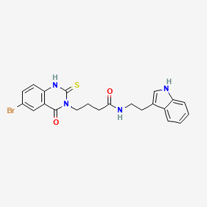 N-(2-(1H-indol-3-yl)ethyl)-4-(6-bromo-4-oxo-2-thioxo-1,2-dihydroquinazolin-3(4H)-yl)butanamide