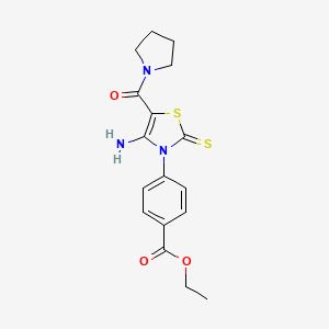 ethyl 4-[4-amino-5-(pyrrolidin-1-ylcarbonyl)-2-thioxo-1,3-thiazol-3(2H)-yl]benzoate