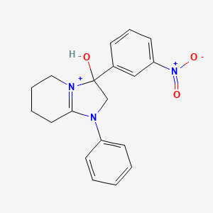 3-Hydroxy-3-(3-nitrophenyl)-1-phenyl-2,3,5,6,7,8-hexahydroimidazo[1,2-a]pyridin-1-ium