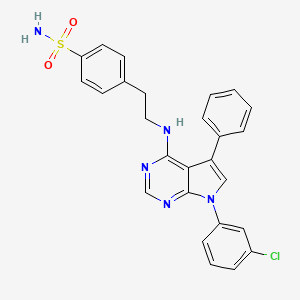 molecular formula C26H22ClN5O2S B11215290 4-(2-{[7-(3-chlorophenyl)-5-phenyl-7H-pyrrolo[2,3-d]pyrimidin-4-yl]amino}ethyl)benzenesulfonamide 