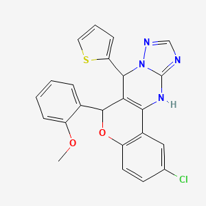 2-[2-Chloro-7-(2-thienyl)-7,12-dihydro-6H-chromeno[4,3-D][1,2,4]triazolo[1,5-A]pyrimidin-6-YL]phenyl methyl ether