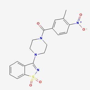 [4-(1,1-Dioxido-1,2-benzothiazol-3-yl)piperazin-1-yl](3-methyl-4-nitrophenyl)methanone