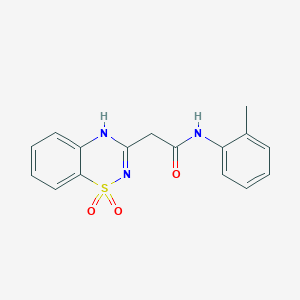 molecular formula C16H15N3O3S B11215343 2-(1,1-dioxido-2H-1,2,4-benzothiadiazin-3-yl)-N-(2-methylphenyl)acetamide 