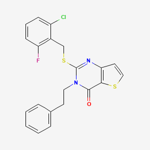 2-[(2-chloro-6-fluorobenzyl)sulfanyl]-3-(2-phenylethyl)thieno[3,2-d]pyrimidin-4(3H)-one