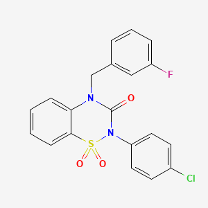 2-(4-chlorophenyl)-4-(3-fluorobenzyl)-2H-1,2,4-benzothiadiazin-3(4H)-one 1,1-dioxide