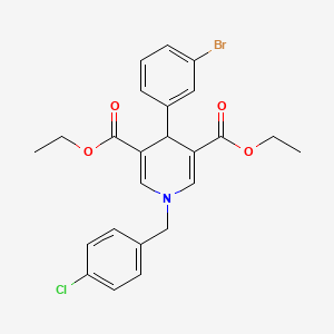 molecular formula C24H23BrClNO4 B11215380 Diethyl 4-(3-bromophenyl)-1-(4-chlorobenzyl)-1,4-dihydropyridine-3,5-dicarboxylate 