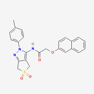 molecular formula C24H21N3O4S B11215389 N-(5,5-dioxido-2-(p-tolyl)-4,6-dihydro-2H-thieno[3,4-c]pyrazol-3-yl)-2-(naphthalen-2-yloxy)acetamide 