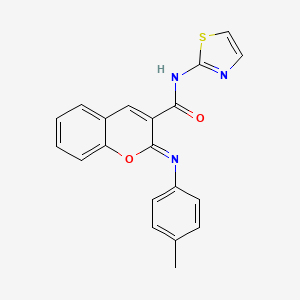 (2Z)-2-[(4-methylphenyl)imino]-N-(1,3-thiazol-2-yl)-2H-chromene-3-carboxamide