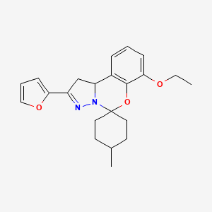 7'-Ethoxy-2'-(furan-2-yl)-4-methyl-1',10b'-dihydrospiro[cyclohexane-1,5'-pyrazolo[1,5-c][1,3]benzoxazine]