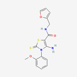 4-amino-N-(furan-2-ylmethyl)-3-(2-methoxyphenyl)-2-thioxo-2,3-dihydro-1,3-thiazole-5-carboxamide