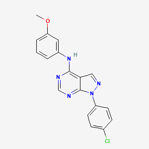 molecular formula C18H14ClN5O B11215423 1-(4-chlorophenyl)-N-(3-methoxyphenyl)-1H-pyrazolo[3,4-d]pyrimidin-4-amine 