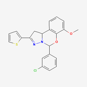 5-(3-Chlorophenyl)-7-methoxy-2-(thiophen-2-yl)-1,10b-dihydropyrazolo[1,5-c][1,3]benzoxazine