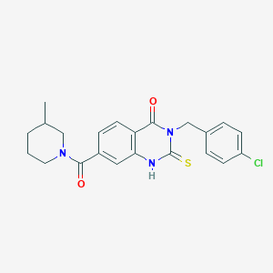 molecular formula C22H22ClN3O2S B11215446 3-[(4-chlorophenyl)methyl]-7-(3-methylpiperidine-1-carbonyl)-2-sulfanylidene-1H-quinazolin-4-one 