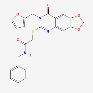 N-benzyl-2-{[7-(furan-2-ylmethyl)-8-oxo-7,8-dihydro[1,3]dioxolo[4,5-g]quinazolin-6-yl]sulfanyl}acetamide