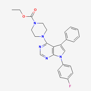 ethyl 4-[7-(4-fluorophenyl)-5-phenyl-7H-pyrrolo[2,3-d]pyrimidin-4-yl]piperazine-1-carboxylate