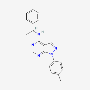 molecular formula C20H19N5 B11215449 1-(4-methylphenyl)-N-(1-phenylethyl)-1H-pyrazolo[3,4-d]pyrimidin-4-amine 