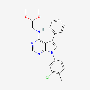 molecular formula C23H23ClN4O2 B11215476 7-(3-chloro-4-methylphenyl)-N-(2,2-dimethoxyethyl)-5-phenyl-7H-pyrrolo[2,3-d]pyrimidin-4-amine 