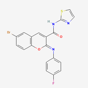 molecular formula C19H11BrFN3O2S B11215513 (2Z)-6-bromo-2-[(4-fluorophenyl)imino]-N-(1,3-thiazol-2-yl)-2H-chromene-3-carboxamide 