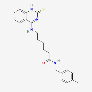 molecular formula C22H26N4OS B11215532 N-[(4-methylphenyl)methyl]-6-[(2-sulfanylidene-1H-quinazolin-4-yl)amino]hexanamide 