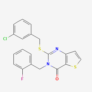 2-[(3-chlorobenzyl)sulfanyl]-3-(2-fluorobenzyl)thieno[3,2-d]pyrimidin-4(3H)-one