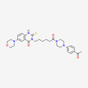 molecular formula C30H37N5O4S B11215584 3-(6-(4-(4-acetylphenyl)piperazin-1-yl)-6-oxohexyl)-6-morpholino-2-thioxo-2,3-dihydroquinazolin-4(1H)-one 