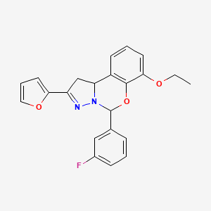 7-Ethoxy-5-(3-fluorophenyl)-2-(furan-2-yl)-1,10b-dihydropyrazolo[1,5-c][1,3]benzoxazine