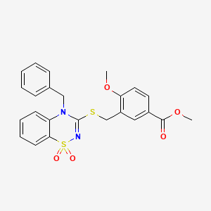 methyl 3-(((4-benzyl-1,1-dioxido-4H-benzo[e][1,2,4]thiadiazin-3-yl)thio)methyl)-4-methoxybenzoate