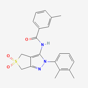 molecular formula C21H21N3O3S B11215617 N-(2-(2,3-dimethylphenyl)-5,5-dioxido-4,6-dihydro-2H-thieno[3,4-c]pyrazol-3-yl)-3-methylbenzamide 