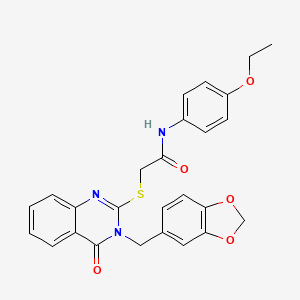 2-{[3-(1,3-benzodioxol-5-ylmethyl)-4-oxo-3,4-dihydroquinazolin-2-yl]sulfanyl}-N-(4-ethoxyphenyl)acetamide