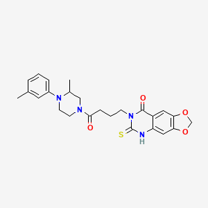 7-[4-[3-methyl-4-(3-methylphenyl)piperazin-1-yl]-4-oxobutyl]-6-sulfanylidene-5H-[1,3]dioxolo[4,5-g]quinazolin-8-one