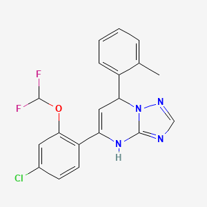 molecular formula C19H15ClF2N4O B11215641 5-[4-Chloro-2-(difluoromethoxy)phenyl]-7-(2-methylphenyl)-4,7-dihydro[1,2,4]triazolo[1,5-a]pyrimidine 