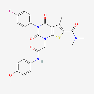 3-(4-fluorophenyl)-1-[2-(4-methoxyanilino)-2-oxoethyl]-N,N,5-trimethyl-2,4-dioxothieno[2,3-d]pyrimidine-6-carboxamide