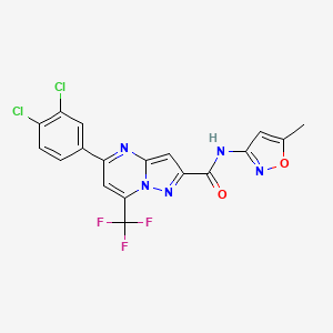 molecular formula C18H10Cl2F3N5O2 B11215711 5-(3,4-dichlorophenyl)-N-(5-methylisoxazol-3-yl)-7-(trifluoromethyl)pyrazolo[1,5-a]pyrimidine-2-carboxamide 