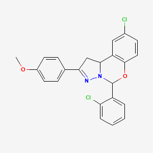 9-Chloro-5-(2-chlorophenyl)-2-(4-methoxyphenyl)-1,10b-dihydropyrazolo[1,5-c][1,3]benzoxazine