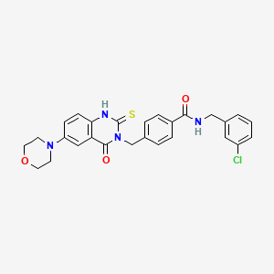 N-[(3-chlorophenyl)methyl]-4-[(6-morpholin-4-yl-4-oxo-2-sulfanylidene-1H-quinazolin-3-yl)methyl]benzamide